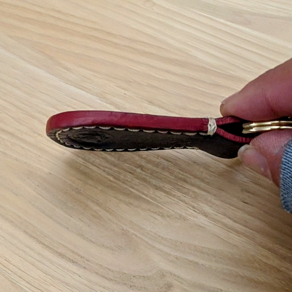 Blue leather Dooney & Bourke key ring - Picture 3 of 3